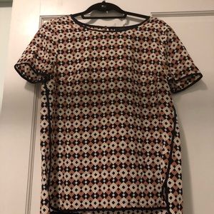 Silk j crew jacquard blouse